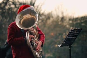 Christmas brass band concert in bury, manchester